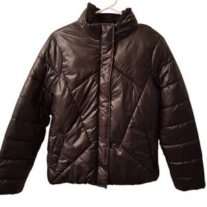 New Andrew Marc Sport Black Puffer Jacket Faux Fur Lined Womens Small